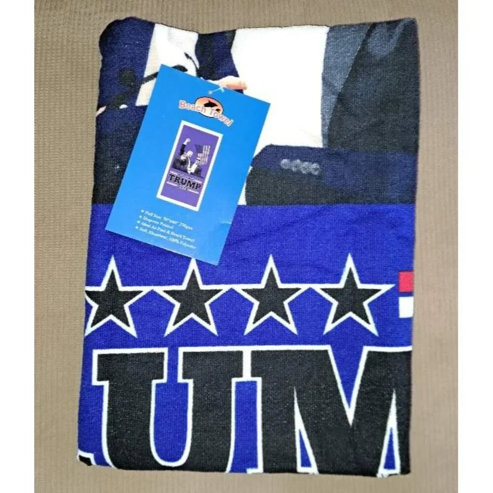 New Donald J Trump Beach Bath Pool Gift Towel NWT President USA 2024 US Flag NWT